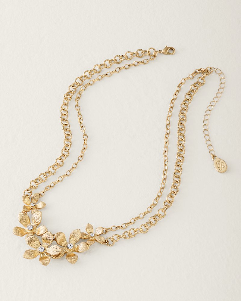 Hibiscus Charm Flower Statement Necklace