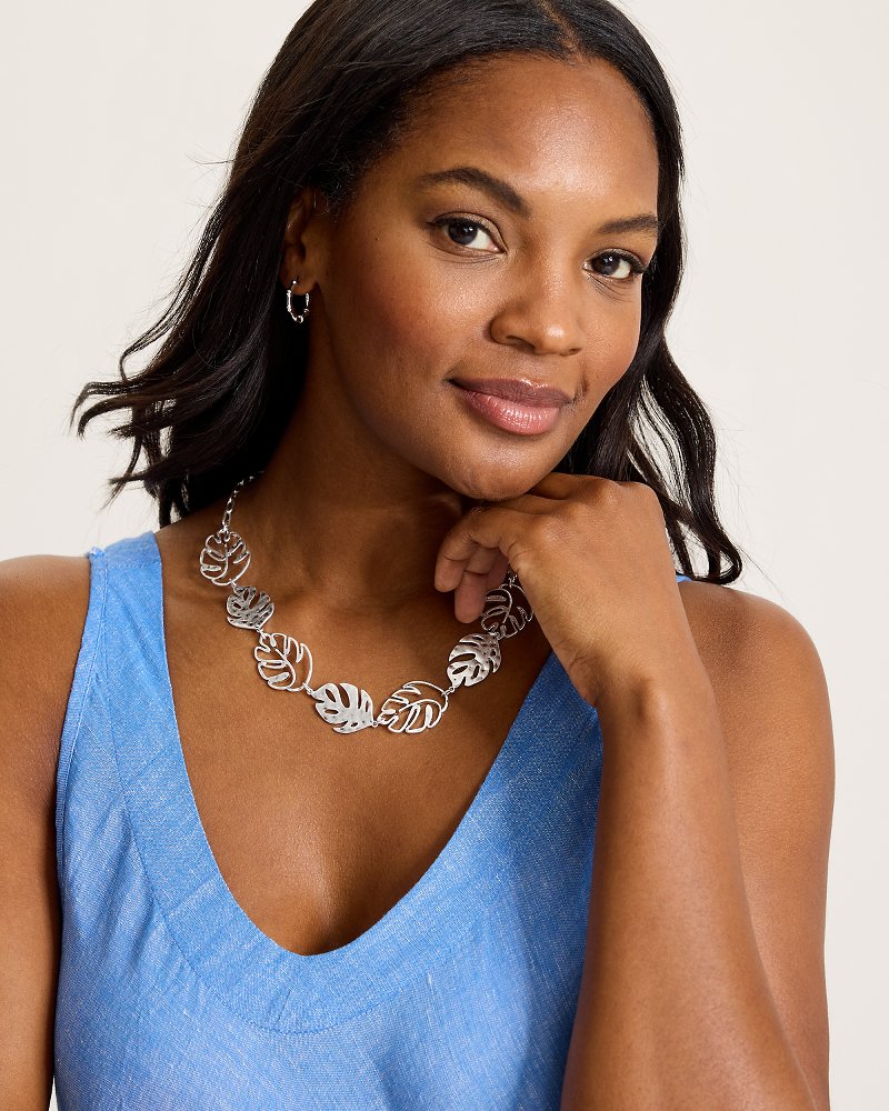 Harbor Glow Monstera Statement Necklace