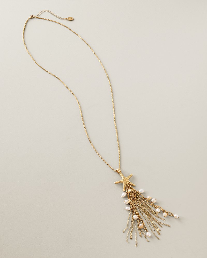 Harbor Glow Starfish Tassel Long Necklace