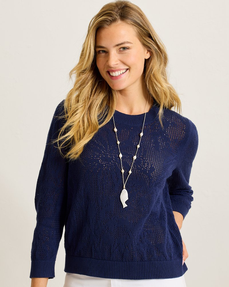 Sunset Tides Mother of Pearl Fish Pendant Necklace