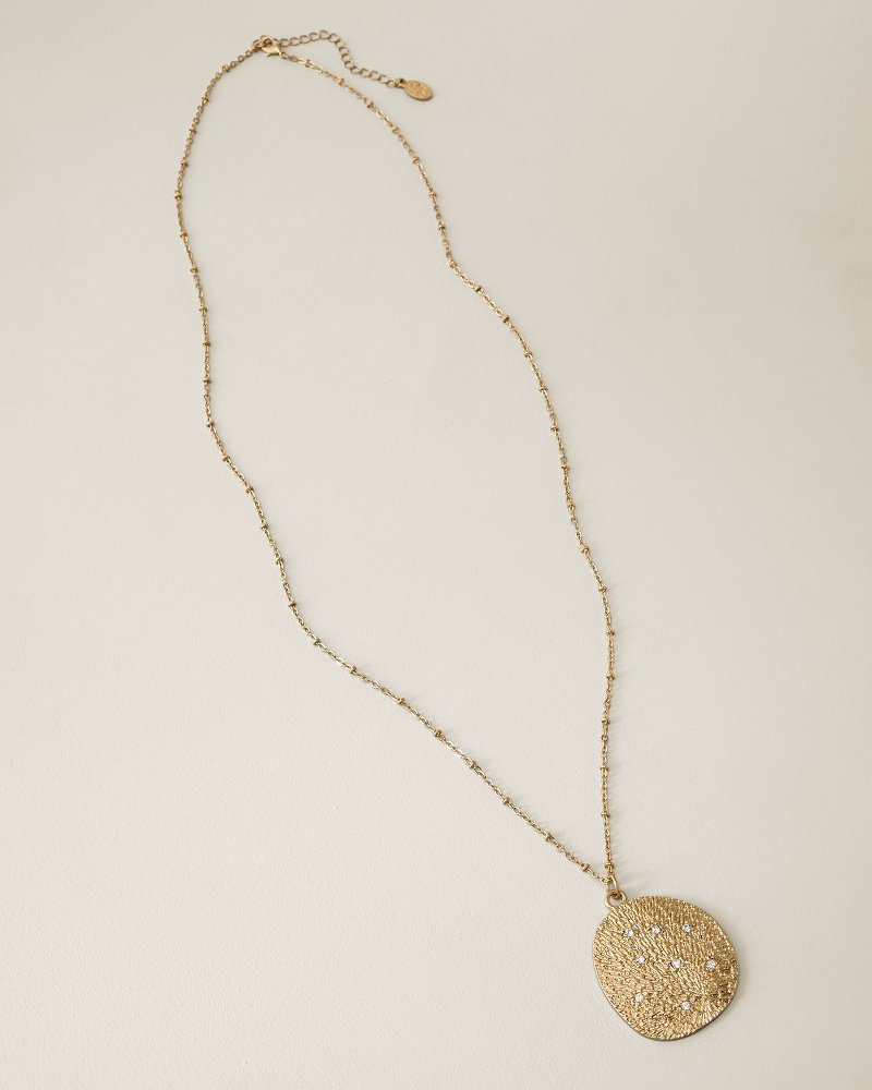 Marina Sol Textured Metal Pendant Necklace