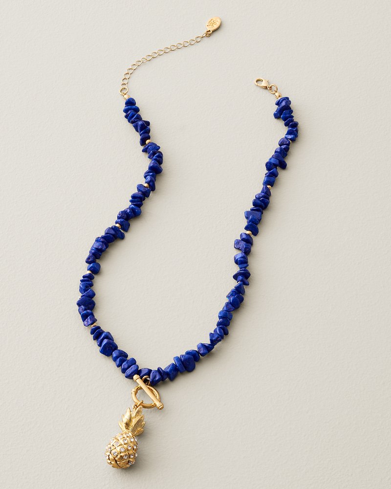 Terra Laguna Chip Bead Pineapple Toggle Necklace