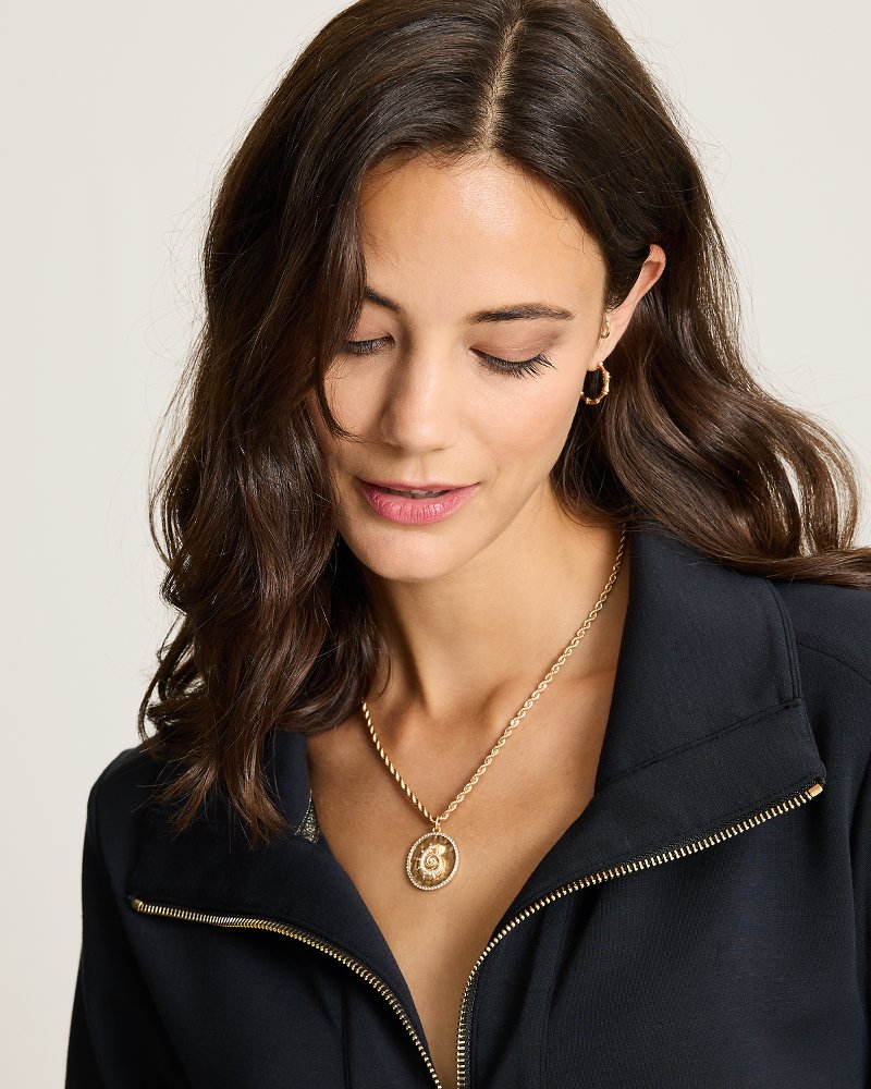 Coastal Heirloom Shell Coin Pendant Necklace