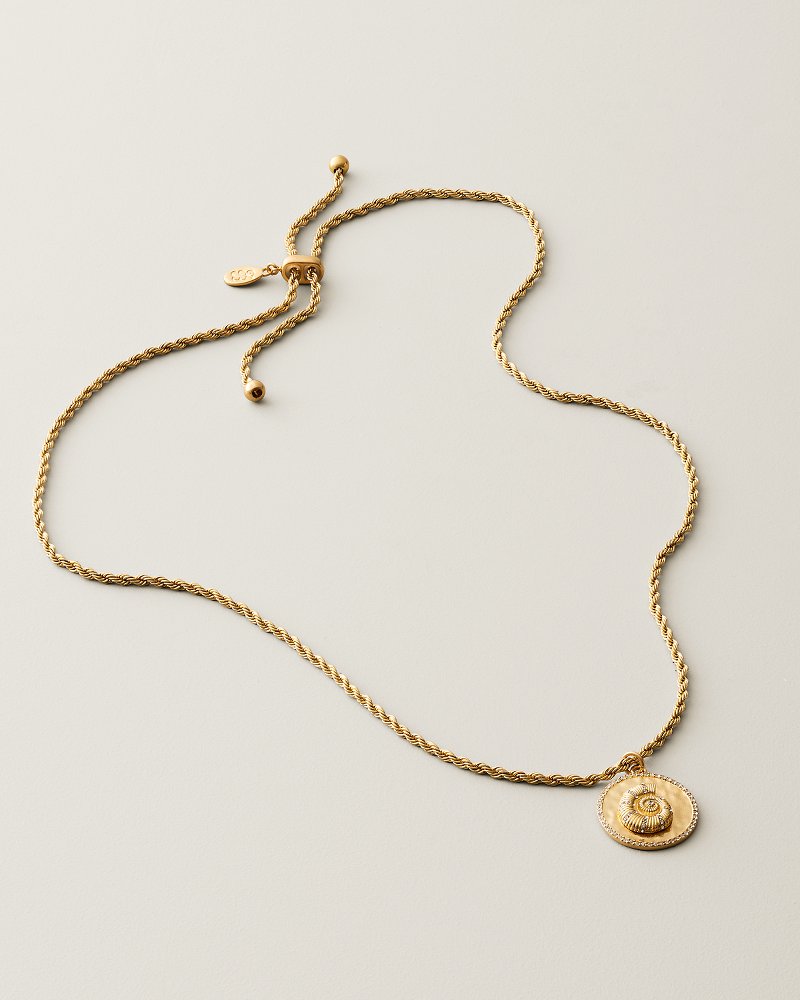 Coastal Heirloom Shell Coin Pendant Necklace