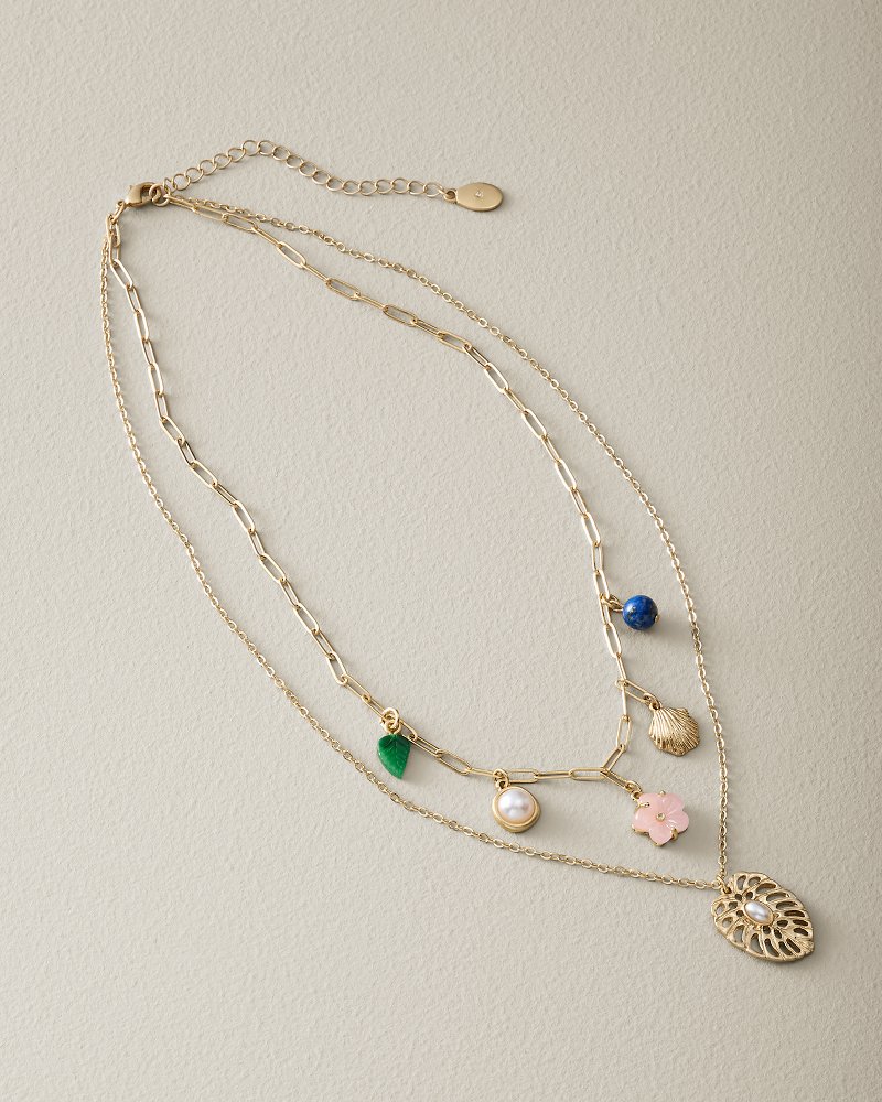 Ocean Blossom Semi-Precious Stone Charm Necklace