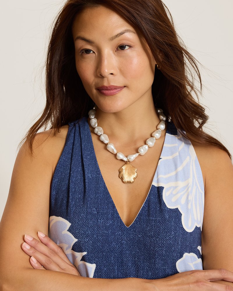 Ocean Blossom Short Pearl Shell Necklace