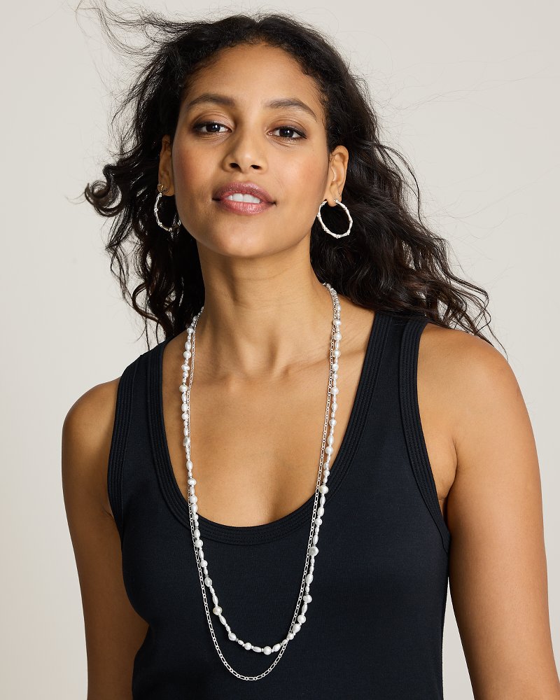 Coastal Heirloom Long Pearl Layered Necklace