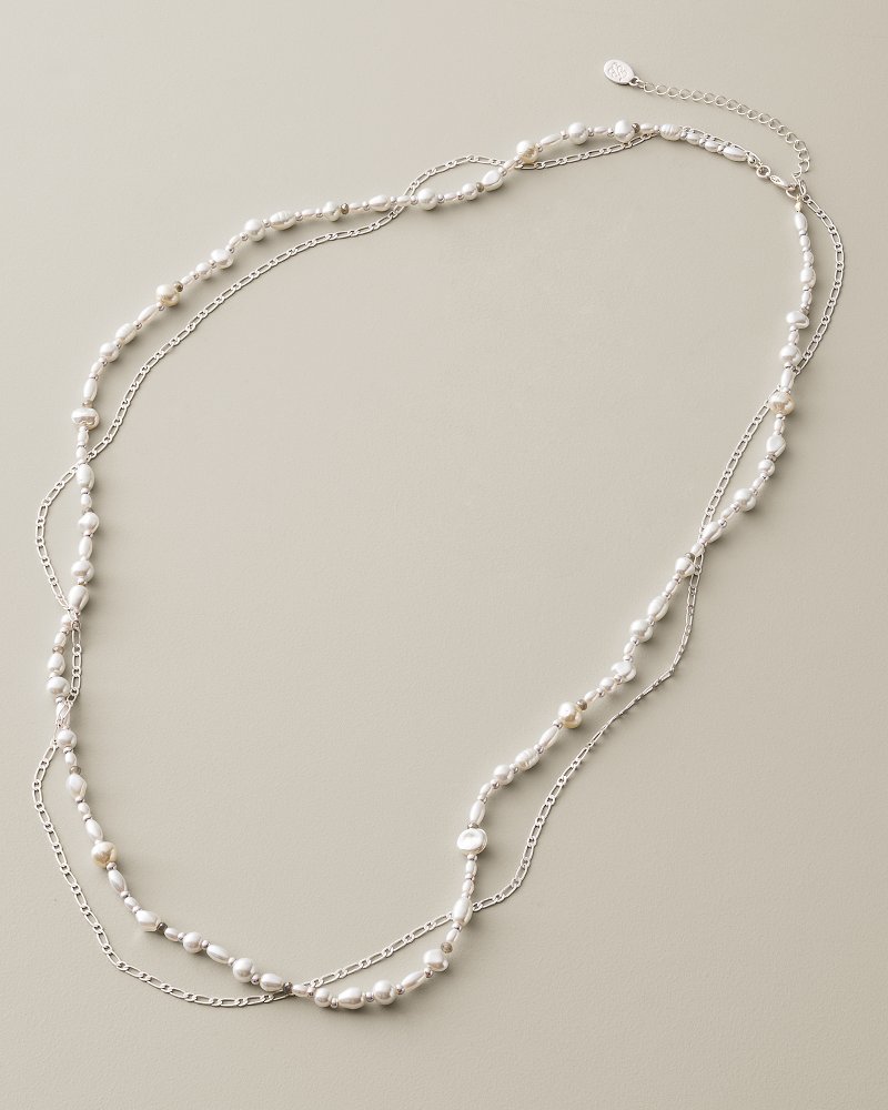Coastal Heirloom Long Pearl Layered Necklace