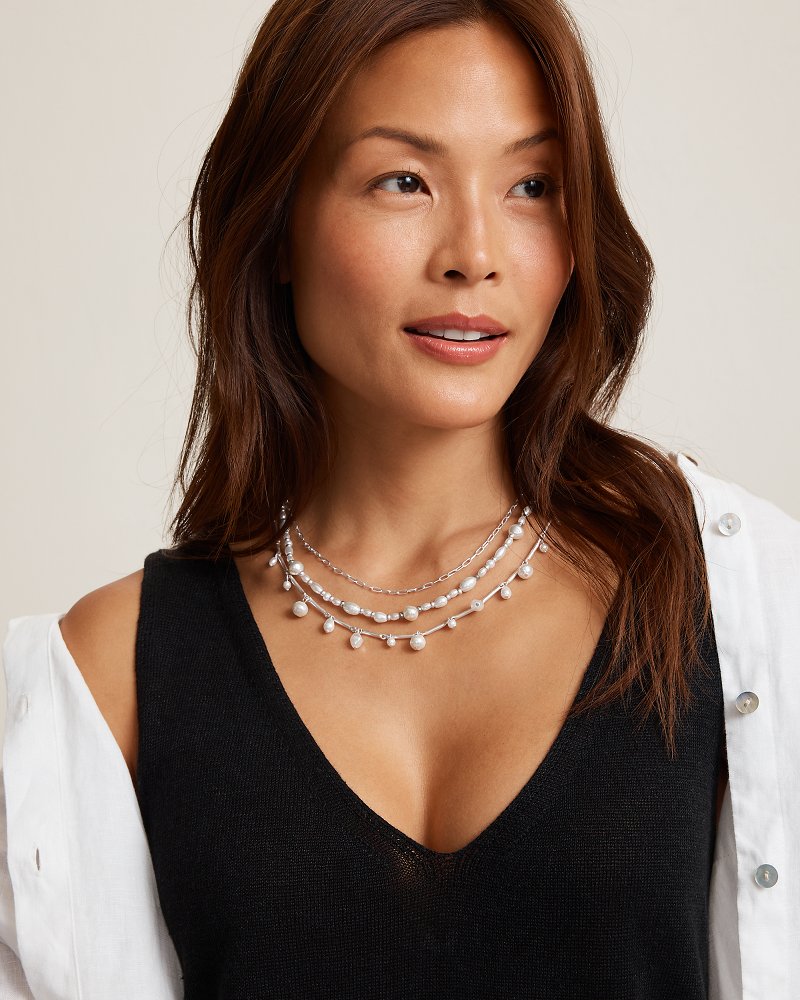Coastal Heirloom Pearl Layered Statement Necklace