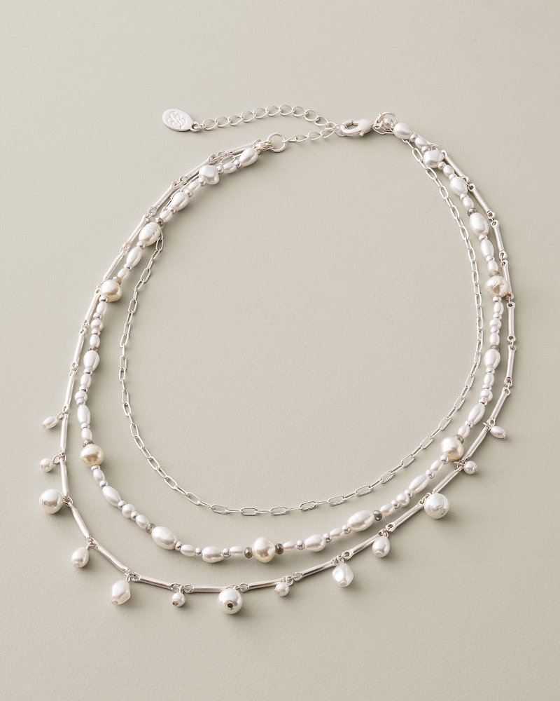 Coastal Heirloom Pearl Layered Statement Necklace