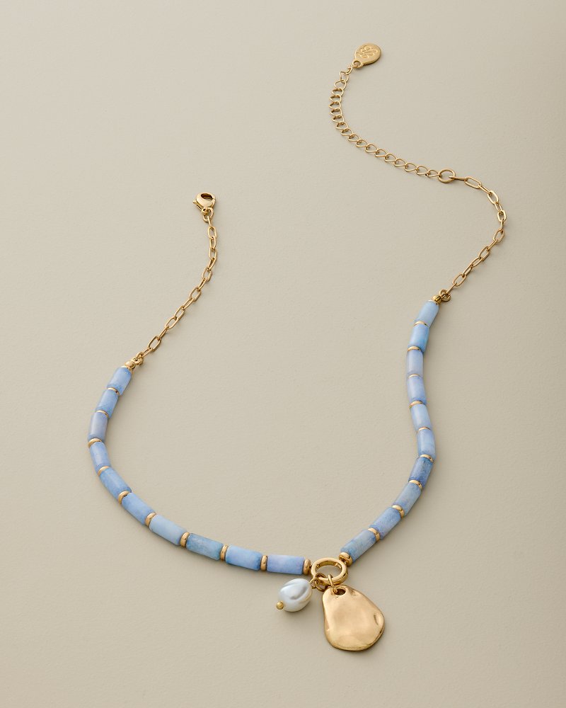 Palm Garden Beaded Charm Necklace
