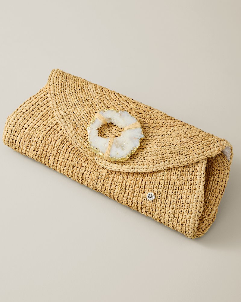 Nevis Crochet Raffia Clutch