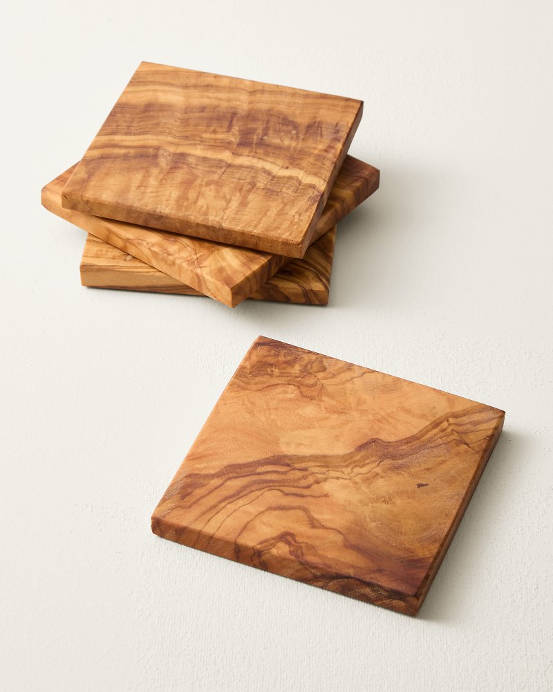 Olive Wood Coasters - Set of 4