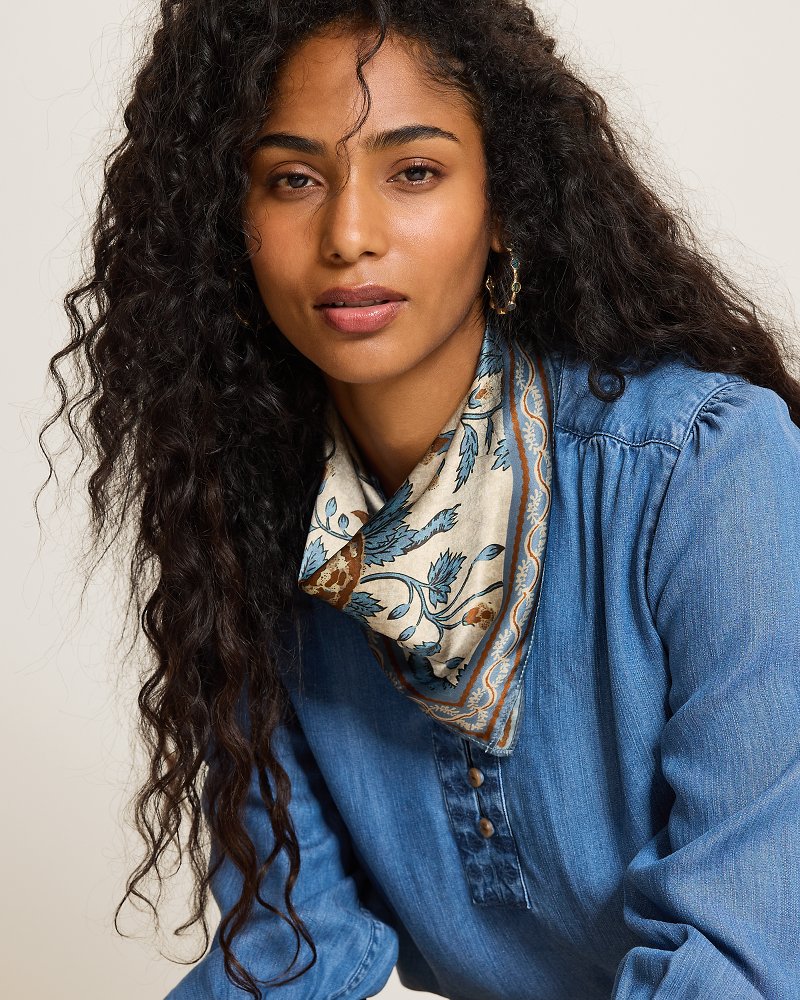 Japonica Bird Silk Scarf