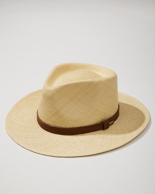 Leather-Trim Panama Outback Hat