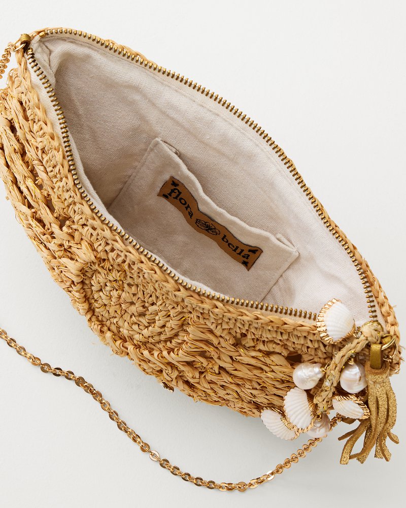 Parma Lux Metallic Crochet Raffia Clutch