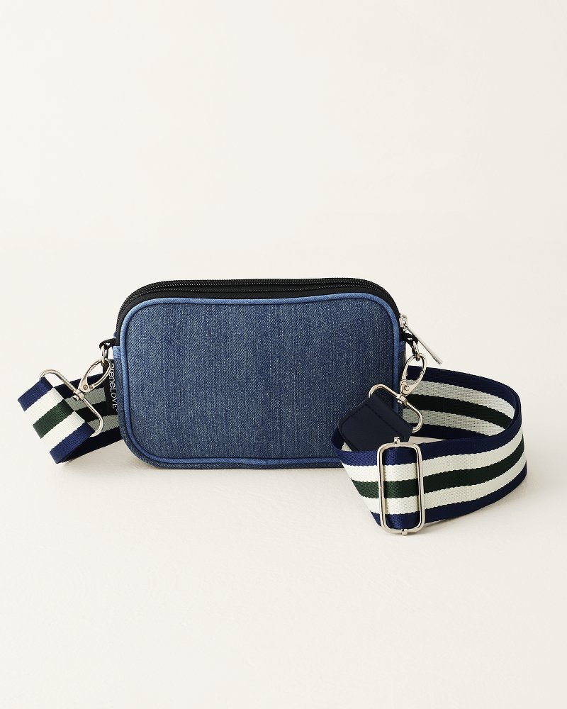 Thumbnail for Denim Dual-Zip Crossbody Bag