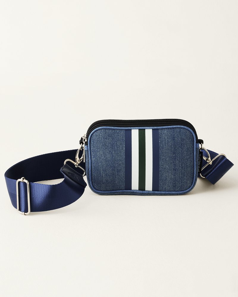 Thumbnail for Denim Dual-Zip Crossbody Bag