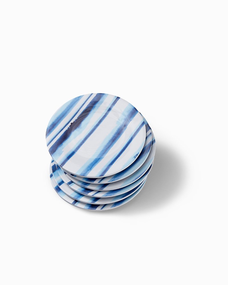 Ink Stripe Melamine Appetizer Plates Set of 6