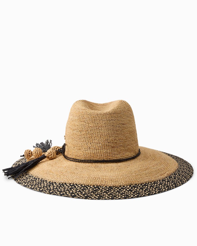 Sarah Crochet Raffia Packable Sun Hat