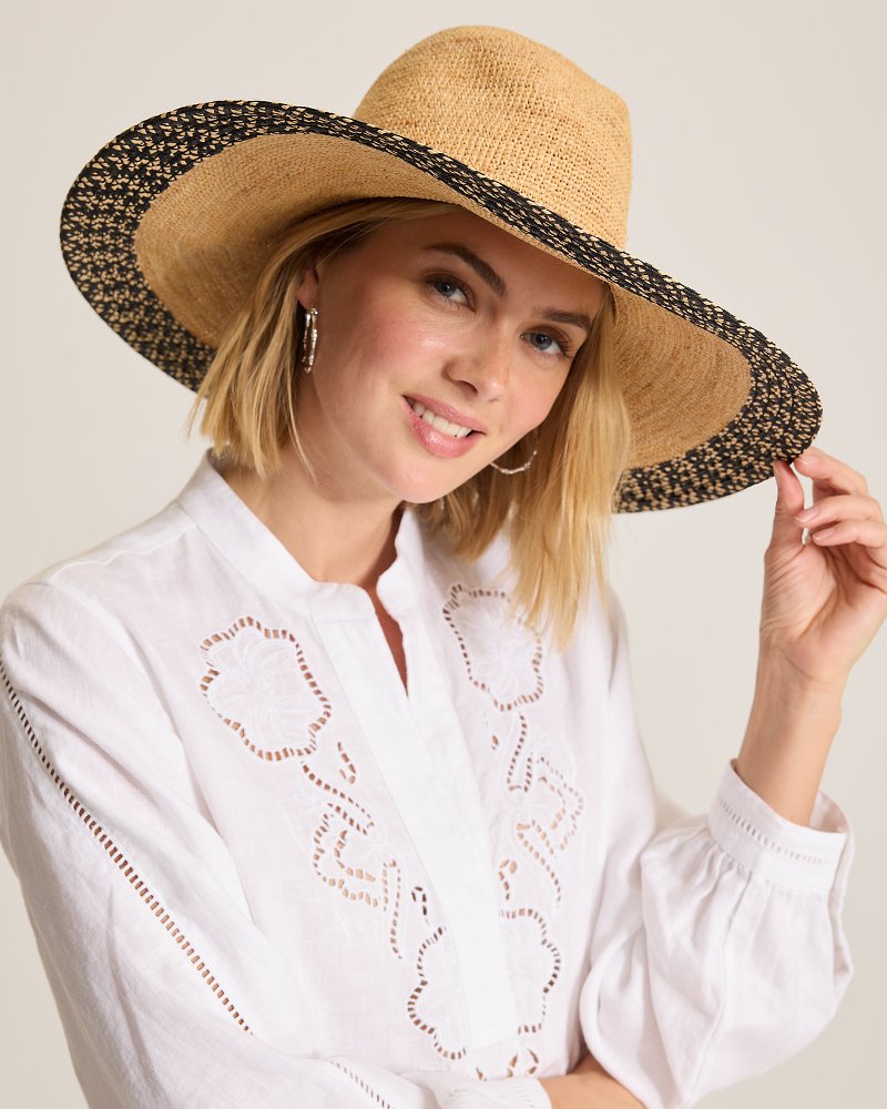Sarah Crochet Raffia Packable Sun Hat