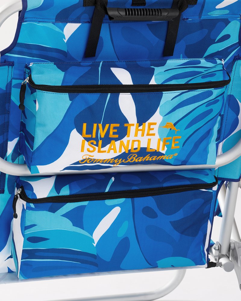 Tommy Bahama Blue Monstera Deluxe Backpack Beach Chair display picture 1