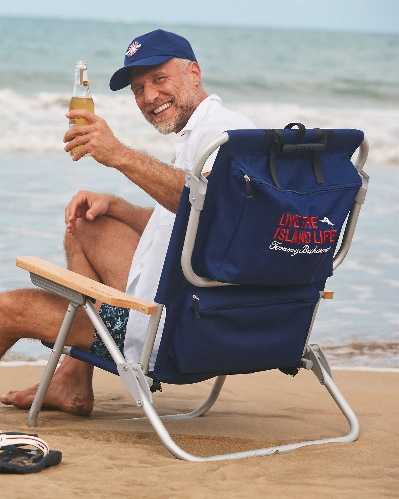 Tommy Bahama Red, White & Blue Marlin Deluxe Backpack Beach Chair