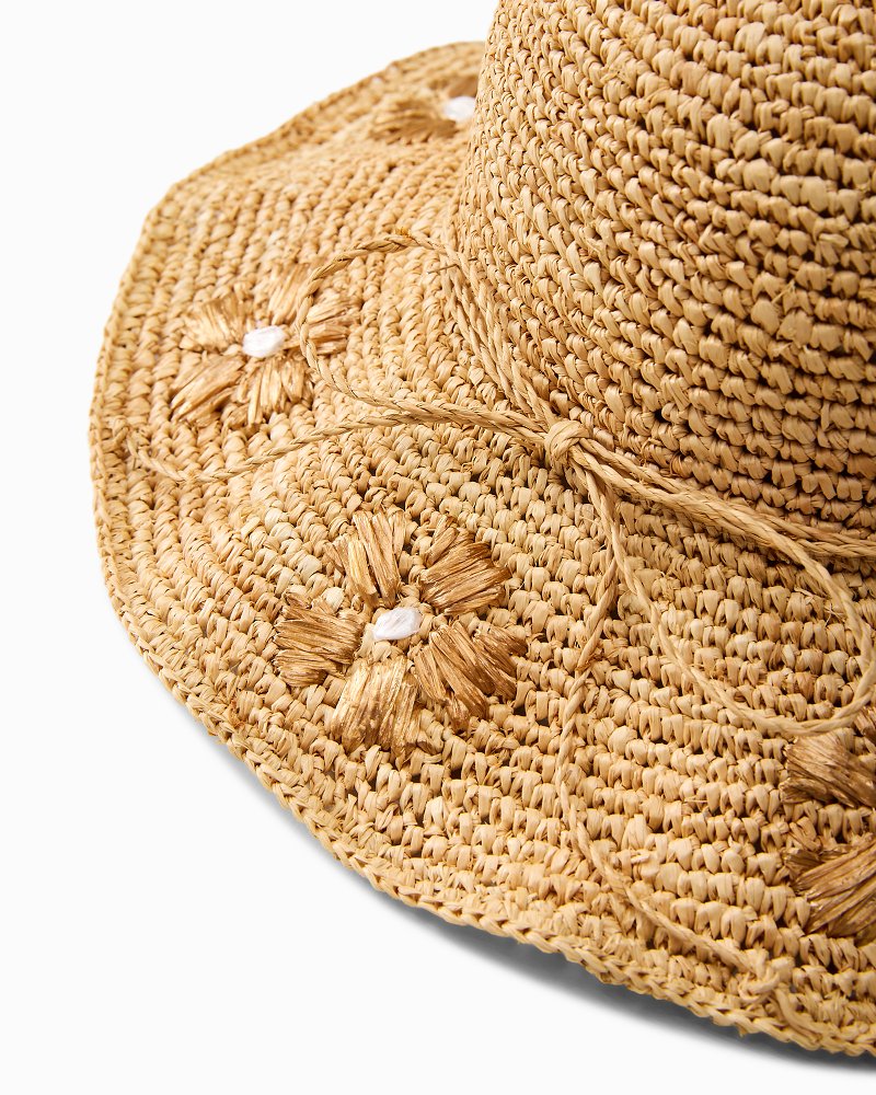 Embroidered Raffia Sun Hat