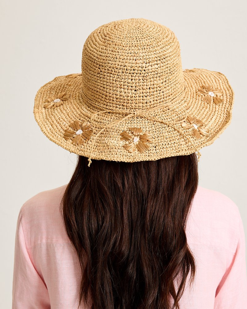 Embroidered Raffia Sun Hat thumbnail 3
