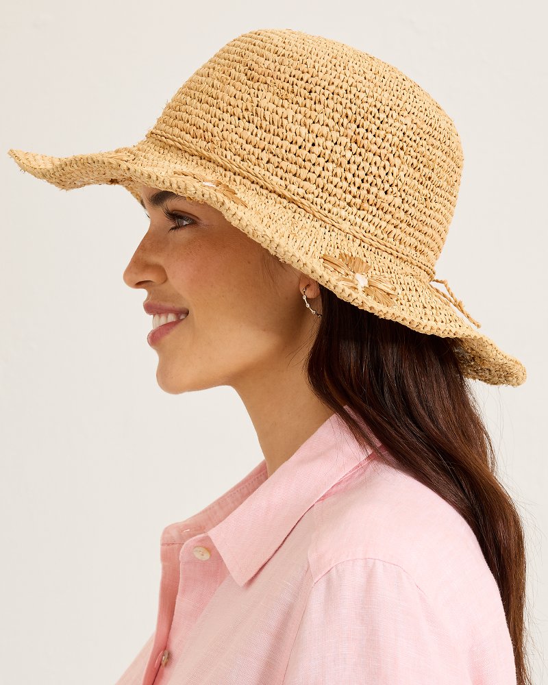 Embroidered Raffia Sun Hat thumbnail 6