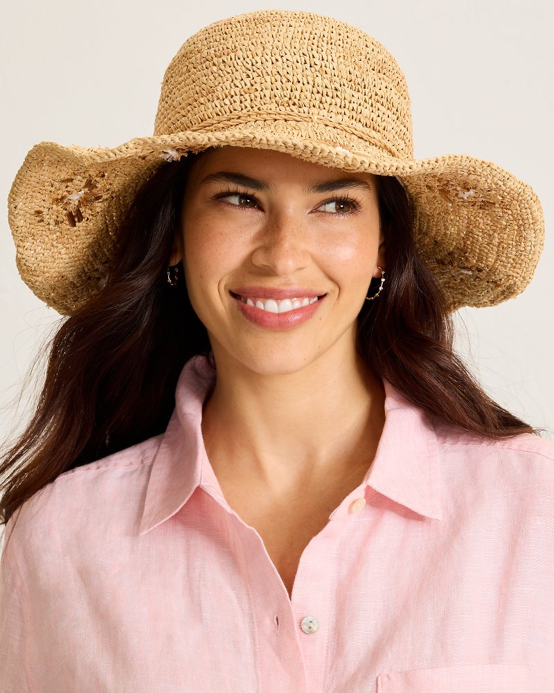 Embroidered Raffia Sun Hat