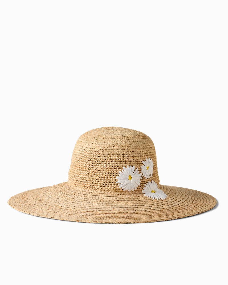 Daisy Floppy Raffia Hat