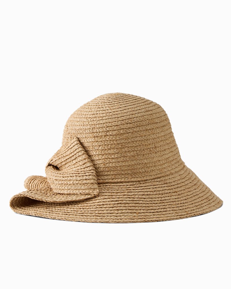 Woven Raffia Bucket Hat with Bow Detail & Moisture Wicking Sweatband Valentina | Women main image 2