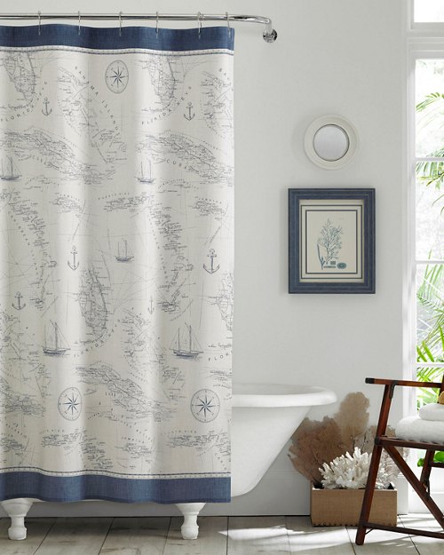 Caribbean Sea Lt-Pastel Blue Shower Curtain