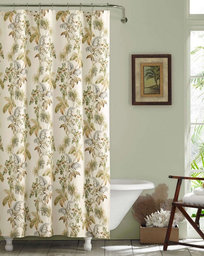 Nador Medium Beige Shower Curtain, Tommy Bahama Palm Tree Shower Curtain