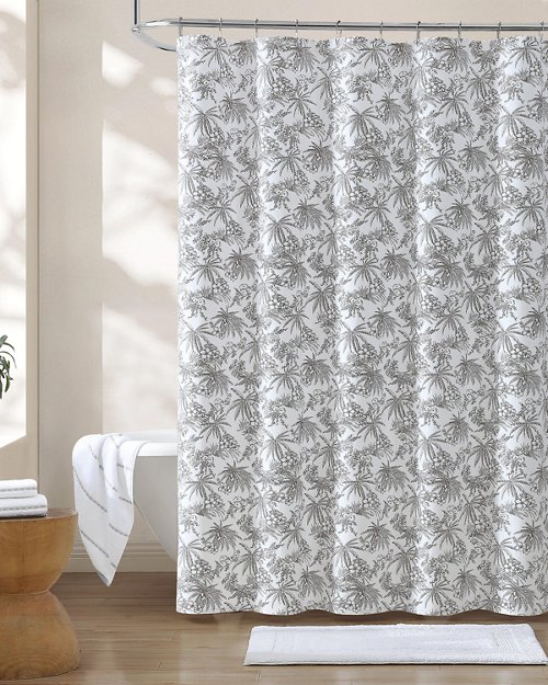 Pen and Ink Bahama Brown Palm Shower Curtain