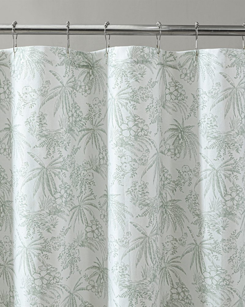 Thumbnail for Pen and Ink Spring Green Palm Shower Curtain