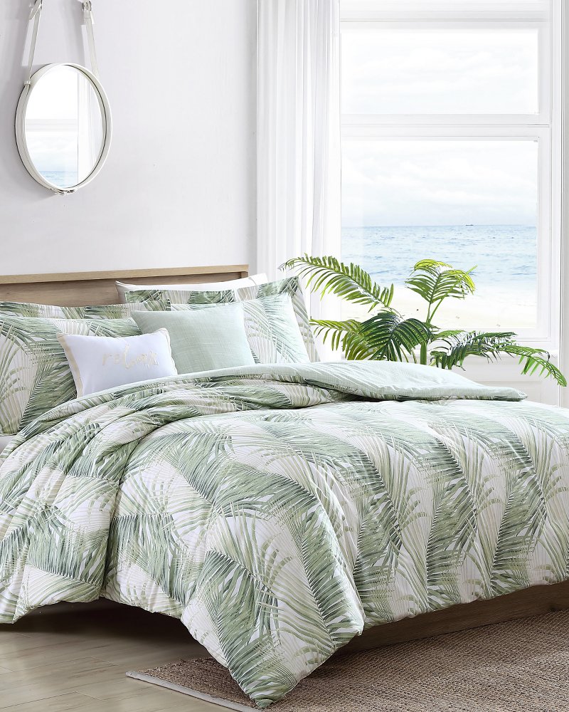 Tommy Bahama Canyon Palms 5-Piece Green Cotton Bonus Full/Queen Comforter  Set USHS8K1252832 - The Home Depot