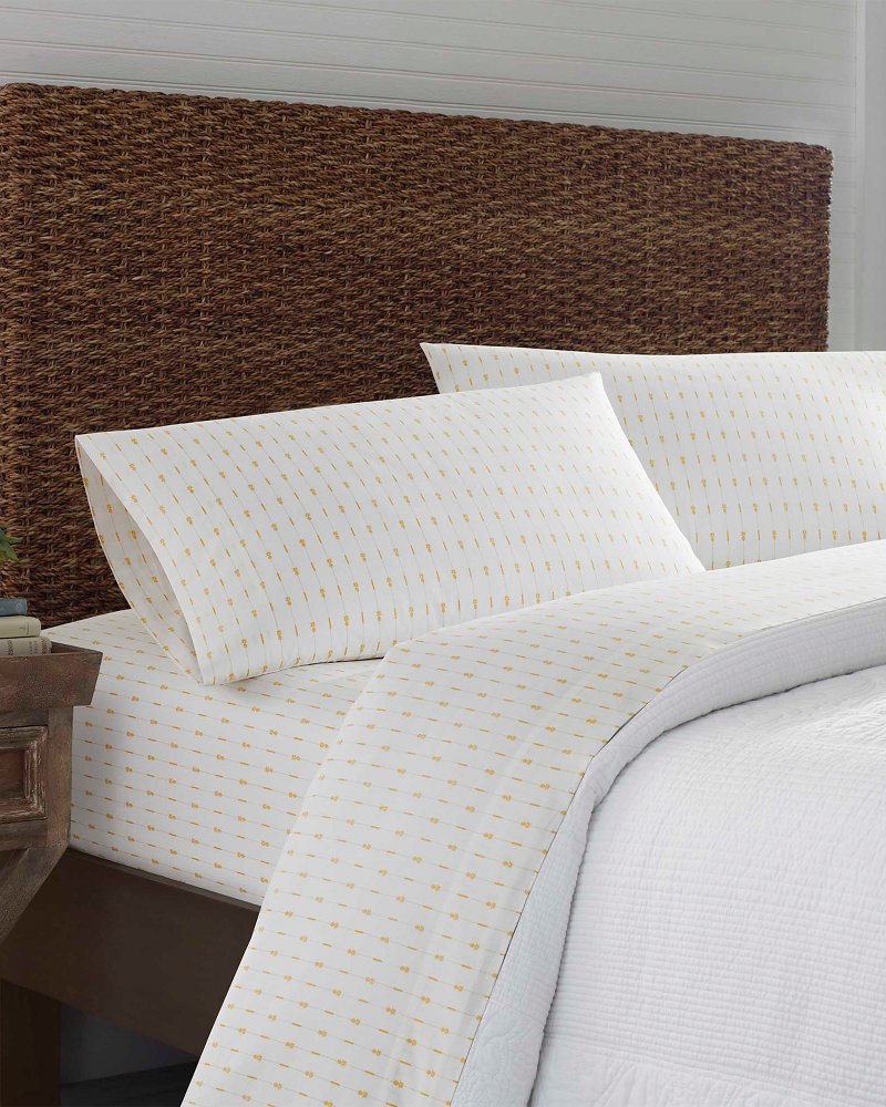 Pineapple Pinstripe 4-Piece Queen Sheet Set