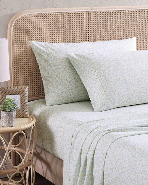 Queen Off The Grid Lightweight & Moisture-Wicking Bedding Tommy Bahama Home Percale Collection Sheet Set-100% Cotton Crisp & Cool