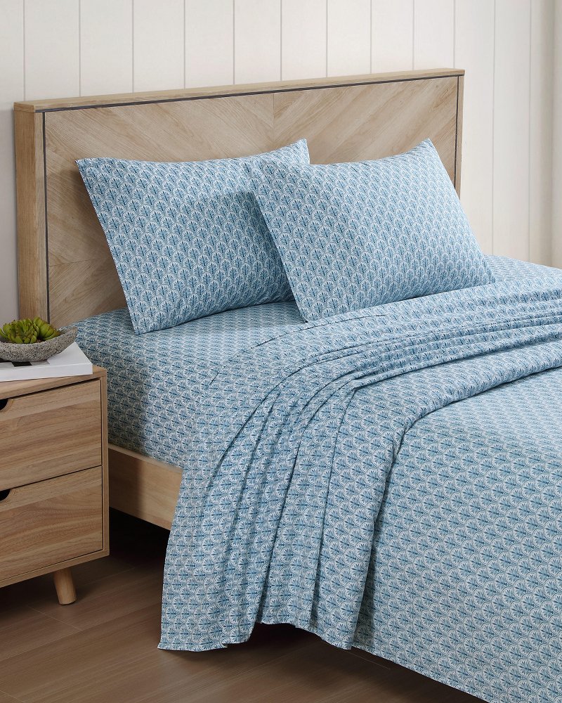 Coastal Batik Blue 4-Piece Queen Sheet Set