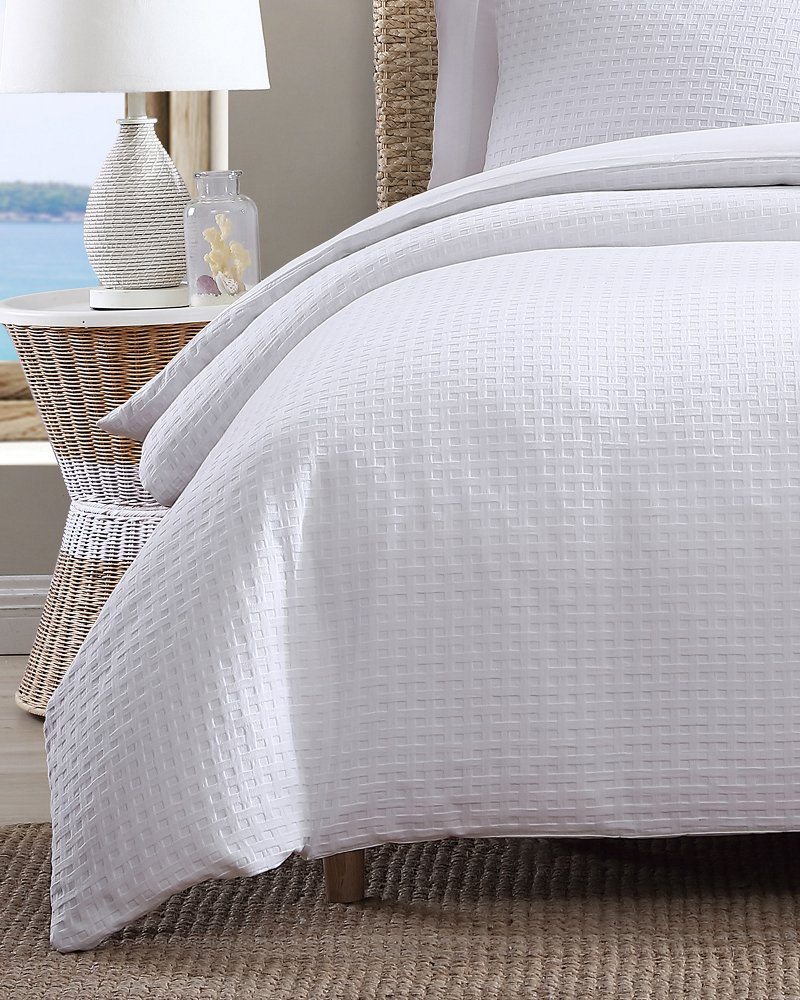 Basketweave Solid Reversible 3-Piece Queen Comforter Set thumbnail 3