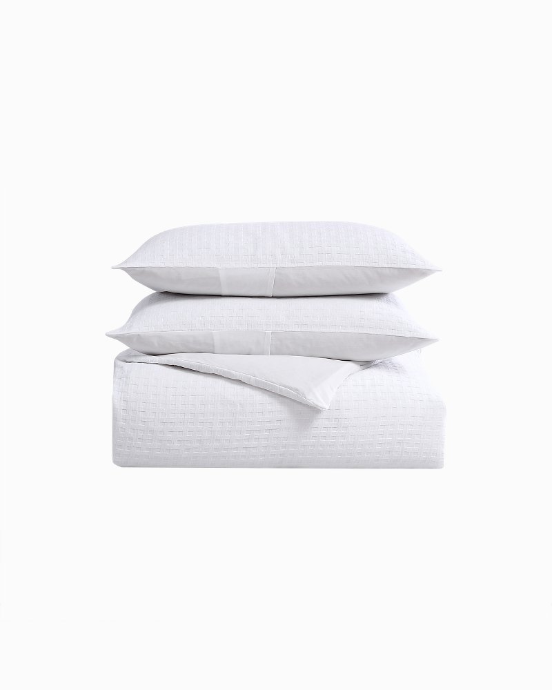 Basketweave Solid Reversible 3-Piece Queen Comforter Set thumbnail 6