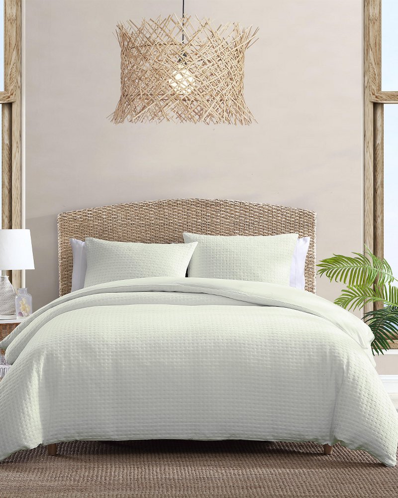 Solid Basketweave 3-Piece Queen Comforter Set