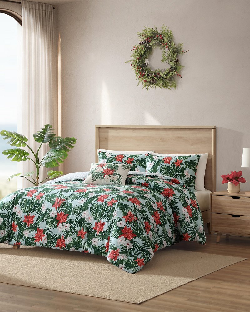 Full Queen Comforter Tommy Bahama Green Tropical factory Floral 100% Cotton