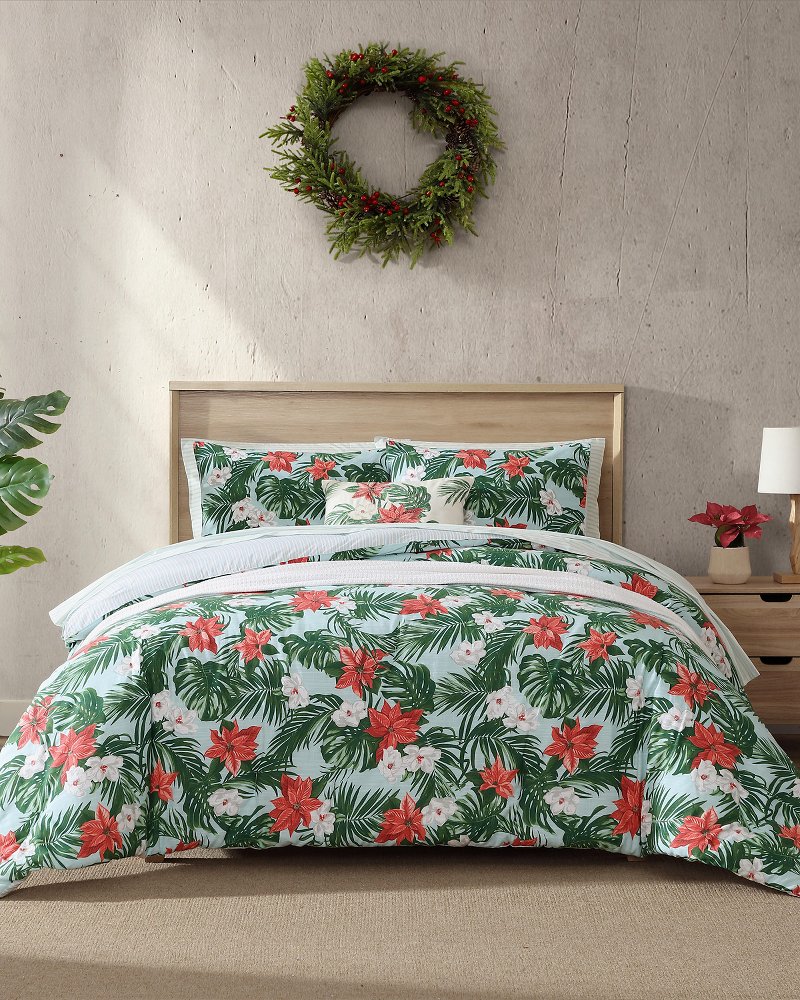 Festive Palms Reversible Full/Queen 3-Piece Comforter Set