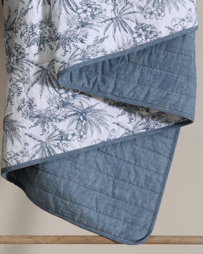 Pen and Ink Palm Reversible 2-Piece Twin Quilt Set