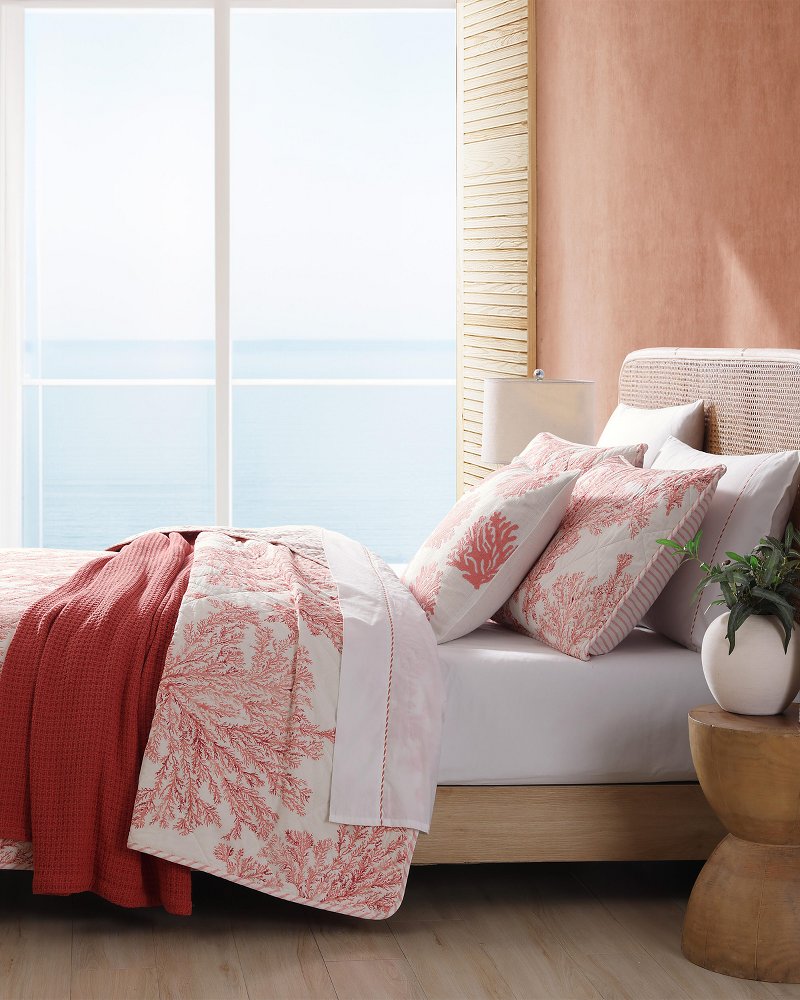 MSH 6 Pc. Quilt store Queen Coral Garden Set