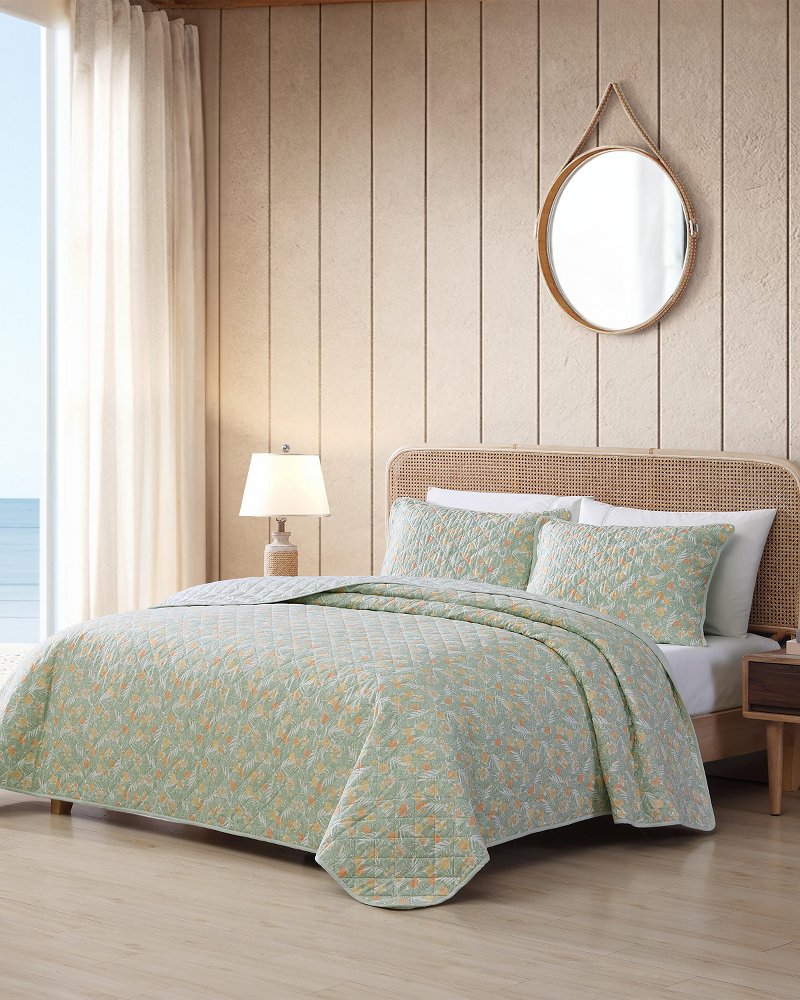 Pineapple Bloom Reversible 3-Piece Full/Queen Quilt Set