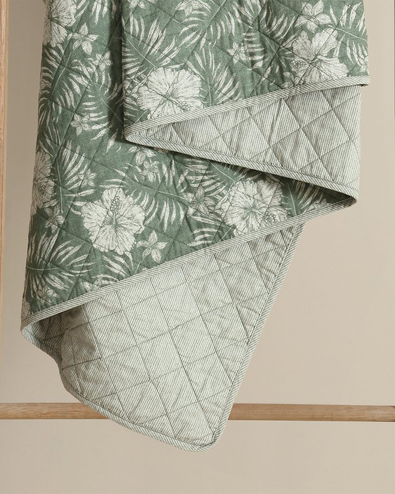 Hibiscus Jungle Reversible 3-Piece King Quilt Set